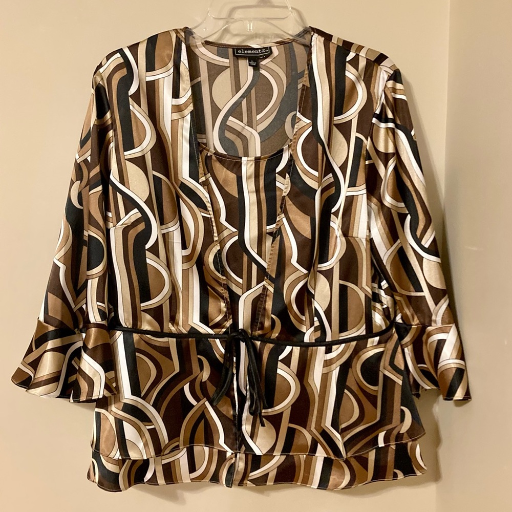 Elementz Brown Ruffle Top - Picture 2 of 9